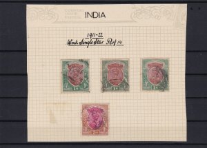 india 1911 - 22 high value stamp on piece  for collectors ref r12276