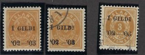 Iceland  SC#50 Mint, #49 & 51 Used VF SCV$553.50...Very Nice!