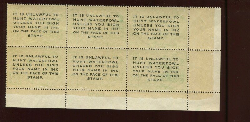 RW16 Federal Duck Mint Plate Block of 6 Stamps  (RW16 A20)