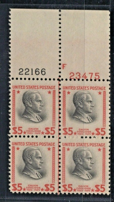 #834 Plate Block F-VF NH (JH 6/9)