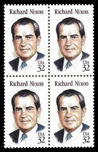 PCBstamps   US #2955 Block $1.28(4x32c)Richard Nixon, MNH, (4)