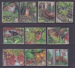 US 3899 (a-j) MNH 2005 37¢ Northeast Deciduous Forest Singles Set of 10