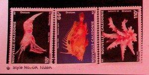 NEW CALEDONIA Sc 610-12 NH ISSUE OF 1989 - SEA LIFE