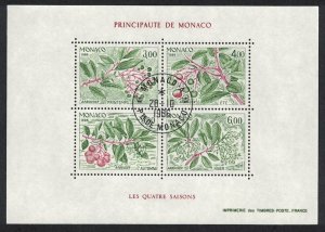 Monaco Seasons of the Strawberry Tree MS 1986 CTO SC#1550 SG#MS1803 MI#Block 34