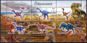 Malawi 2012 Dinosaurs (1) sheet Used /CTO Cinderella