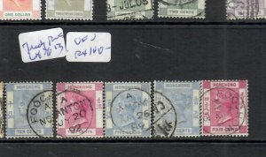 HONG KONG TREATY PORT IN CHINA (P1707B) QV LOT OF 13 STAMPS  VFU 