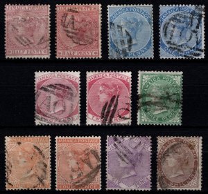 Jamaica 1870-83 Victoria Def., P14 Set incl. colour var. [Used]