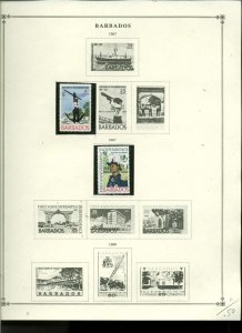 Collection, Barbados Part B Scott Pages, 1917/1966, Cat $68, Mint & Used