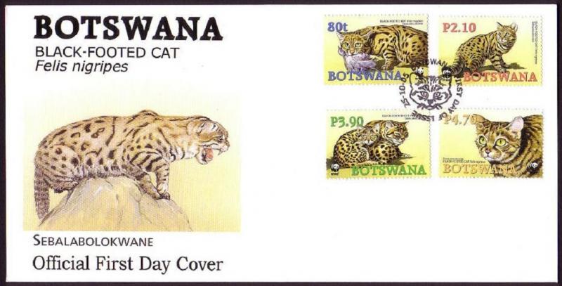 Botswana WWF Black-footed Cat FDC