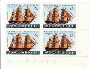 Mozambique 1963 Sc 452 Block of Four MNH OG Sailing Ship Vasco da Gama