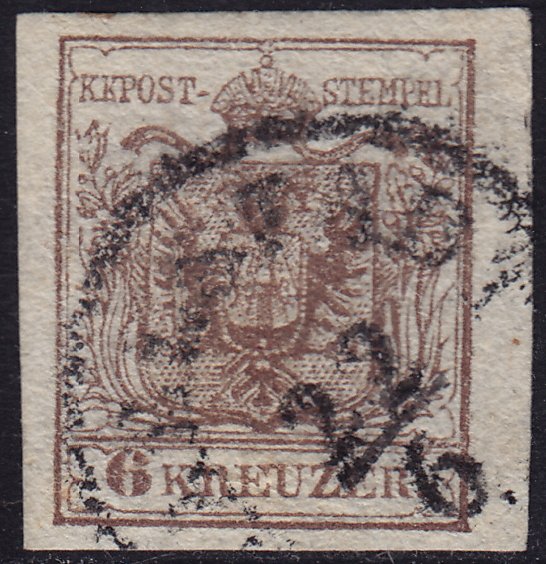 Austria - 1850 - Scott #4 - used - Coat of Arms