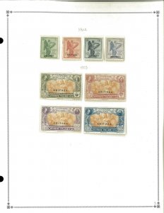 Eritrea 1892-1934 Mint in Mounts & Used Hinged on Scott International Pages.