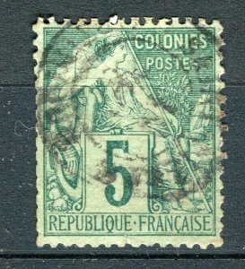 FRENCH COLONIES; 1880s General issue used 5c. value + Postmark,