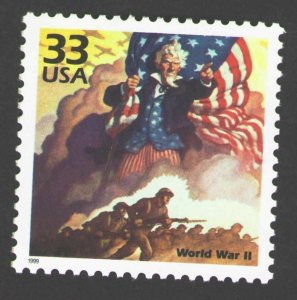 1999 Celebrate the 1940s World War ll Single 33c Postage Stamp, Sc#3186a, MNH OG
