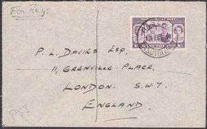 BASUTOLAND 1947 Royal Visit set on reg FDC ex Maseru to UK..................W668