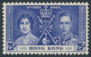 Hong Kong  SG 139  SC# 153   MH  Coronation 1937   see details & scans