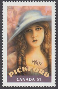 Canada - #2153d Canadians in Hollywood - Mary Pickford- From Souvenir Sheet- MNH