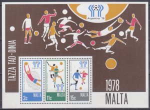 1978 Malta 571-573/B5 1978 FIFA World Cup in Argentina