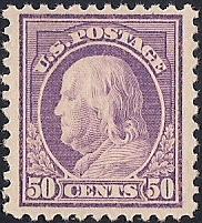 517 50 cent Franklin, Red Violet Stamp mint OG NH XF