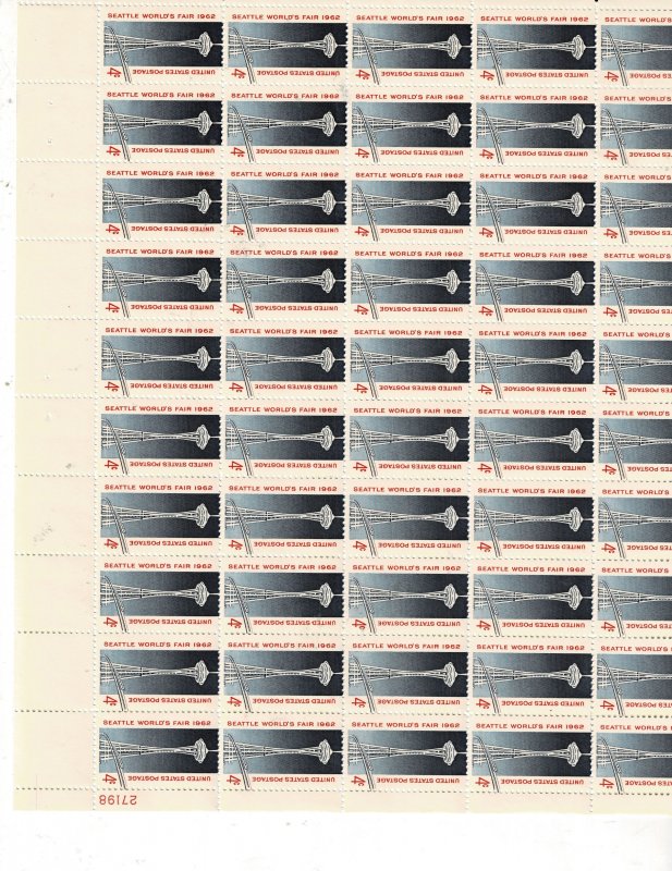 Seattle's World Fair 1962 4c US Postage Sheet #1196 VF MNH