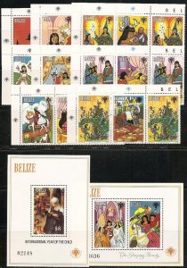 Belize 513-22 1980 Child Year set and s.s. NH