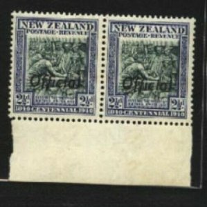 NEW ZEALAND 1940 Centenary 2½d OFFICIAL pair MNH...........................84573