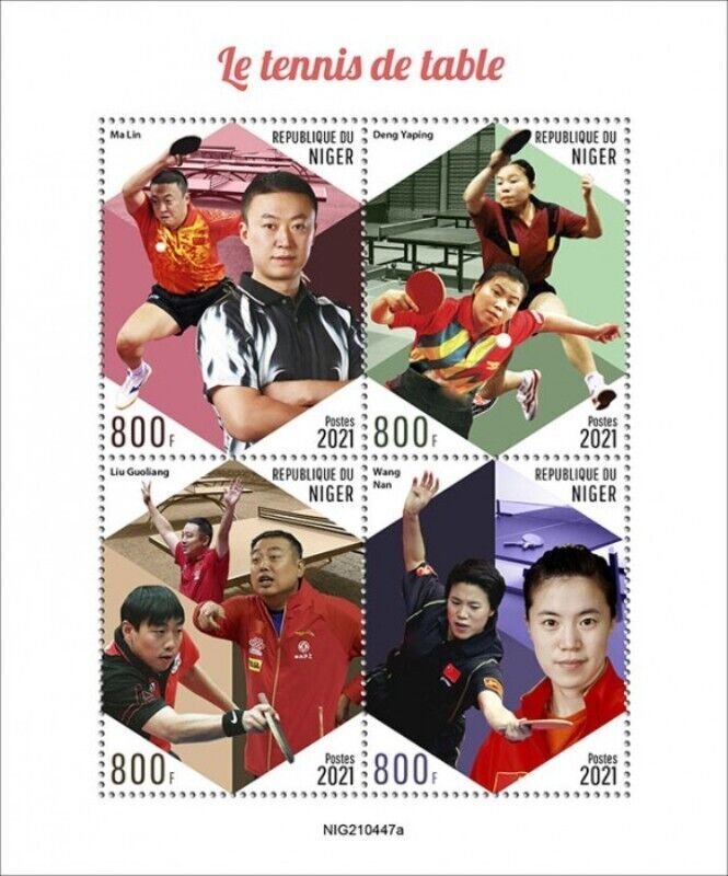 Niger - 2021 Sport of Table Tennis - 4 Stamp Sheet - NIG210447a