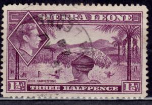 Sierra Leone 1938-44, Rice Harvesting, Scott#175A, used