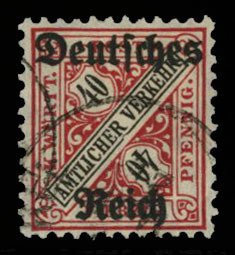 German States, Wurttemberg #O181 (Mi. 62I) Cat€100, 1920 40pf deep rose and...