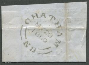 NEW BRUNSWICK DOUBLE SPLIT RING TOWN CANCEL CHATHAM 