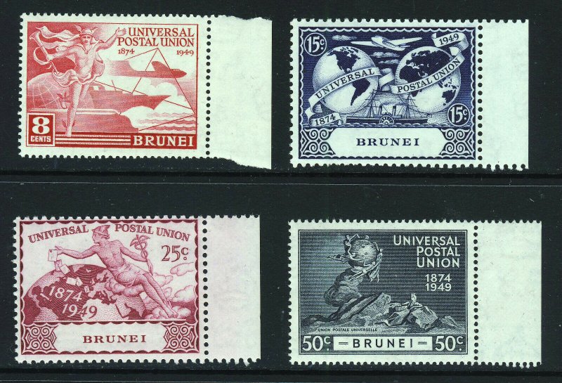 BRUNEI 1949 The U.P.U. 75th. Anniversary Set SG 96 to SG 99 MNH