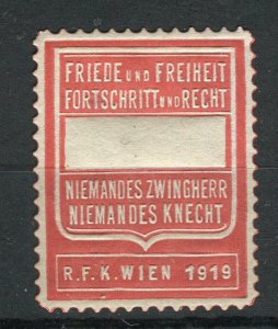 AUSTRIA; 1880s-1900s classic early Local Advert Poster stamp nice Mint item