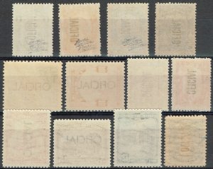 [mag801] COLOMBIA 1937 Scott#O1/02+O4/O13 MLH/MNH (Diez Pesos is MNH)