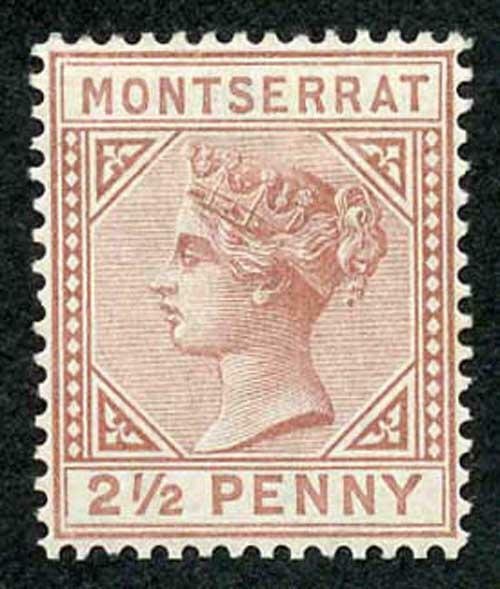 MONTSERRAT SG4 1880 2 1/2d red-brown wmk CC M/M