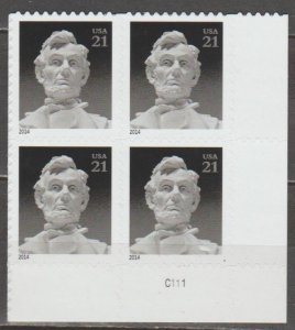 #4860, PB-4 L/R. Abe Lincoln MNH, '.21 cent'