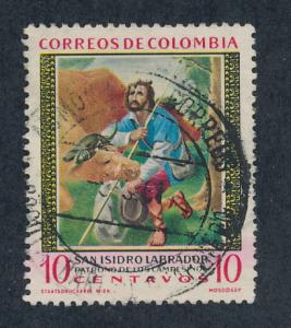 Colombia 1960 Scott 722 used - 10c, St Isodore the Farmer