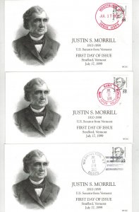 CONGRESSMAN & SENATOR JUSTIN MORRILL 2941 RARE SET OF 3 VERMONT UNOFFICIAL CXLS