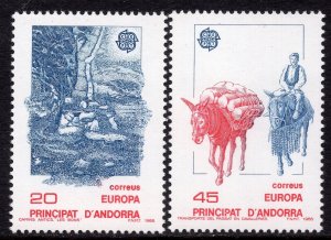 EUROPA CEPT 1988 - Andorra Spain - Transportation and Communications - MNH Set