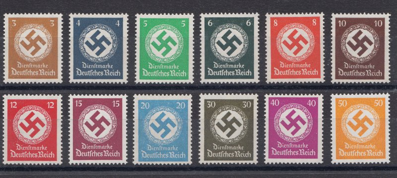 Germany Sc O80-O91 MNH. 1938 Officials, complete set, fresh, bright, VF