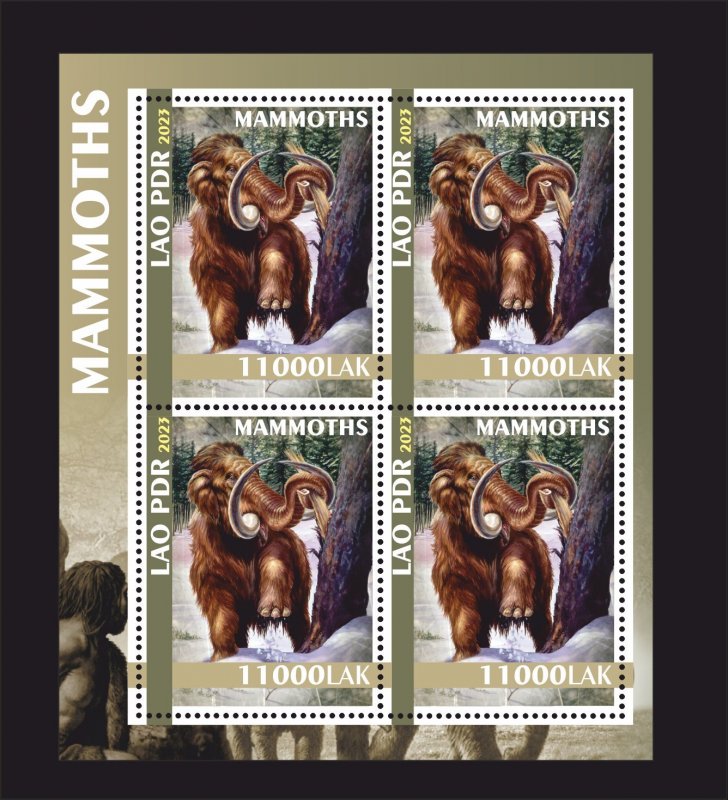 Stamps.Prehistoric Fauna Mammoths 2023 6 sheets perforated NEW