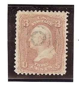 U.S. Used Scott #65 3 Cent Rose