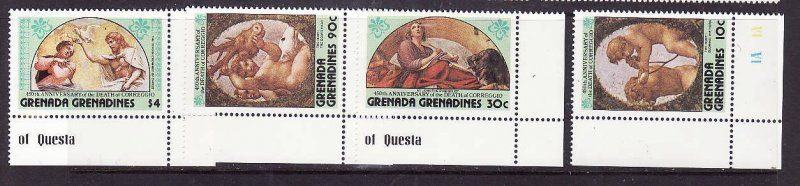 Grenada Grenadines-Sc#606-9-unused NH set-Paintings-Correggio-1984-