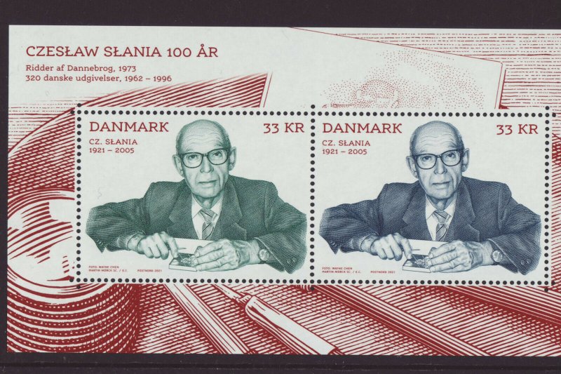 Denmark 2021 MNH - Czeslaw Slania 100 years, Stamp Engraver - m/sheet