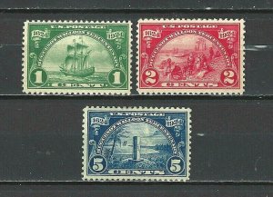 #614-616 US HUGUENOT-WALLOON-3 PC-SET-MINT-FINE-VF