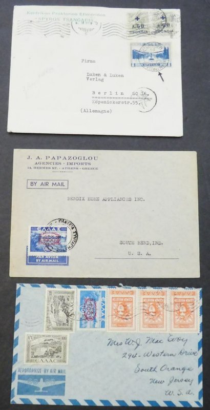 EDW1949SELL : GREECE Interesting group of 14 covers, 1 Post Card & 1 wrapper.