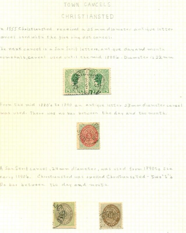 DANISH WEST INDIES CANCEL Collection, 50 diff incl. British, ring types & towns