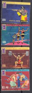 Papua New Guinea Sc# 898-901 Used 1996 Summer Olympics