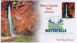 23-145, 2023, Waterfalls, First Day Cover, Digital Color Postmark, Deer Creek Fa