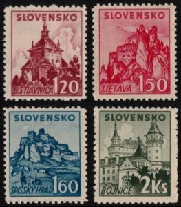 ✔️ SLOVAKIA 1941 - ARCHITECTURE CASTLES - SC. 58/61 MNH OG [SK081]