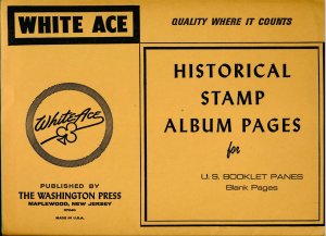 WHITE ACE US Booklet Pane Blank Pages - Package of 10 Pages